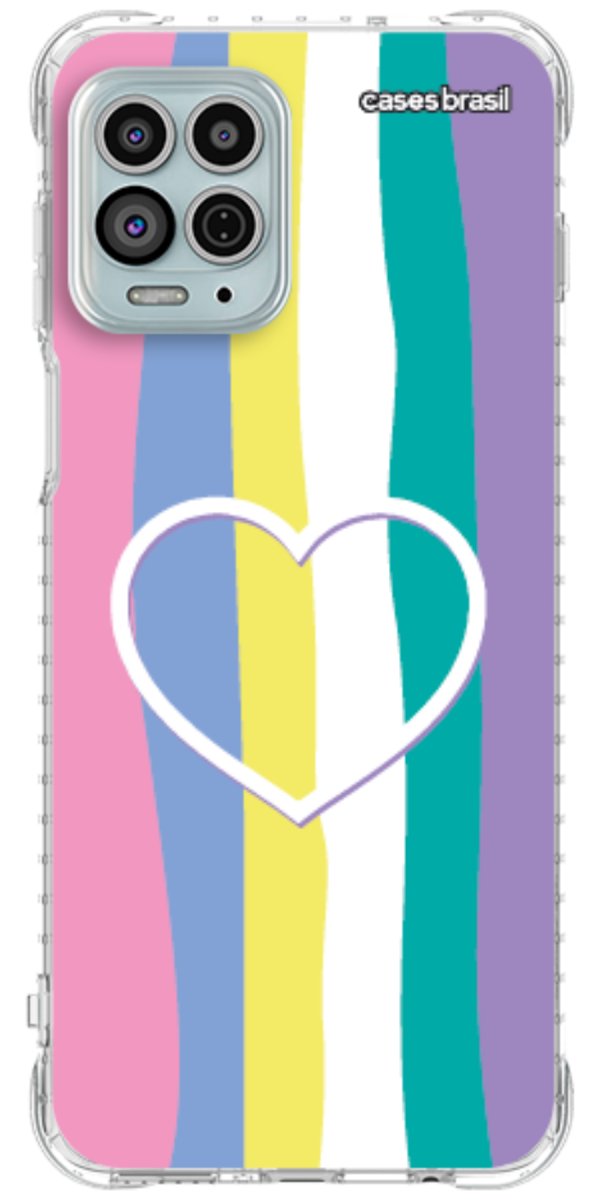 Capinha para Celular Arco-íris com Coração