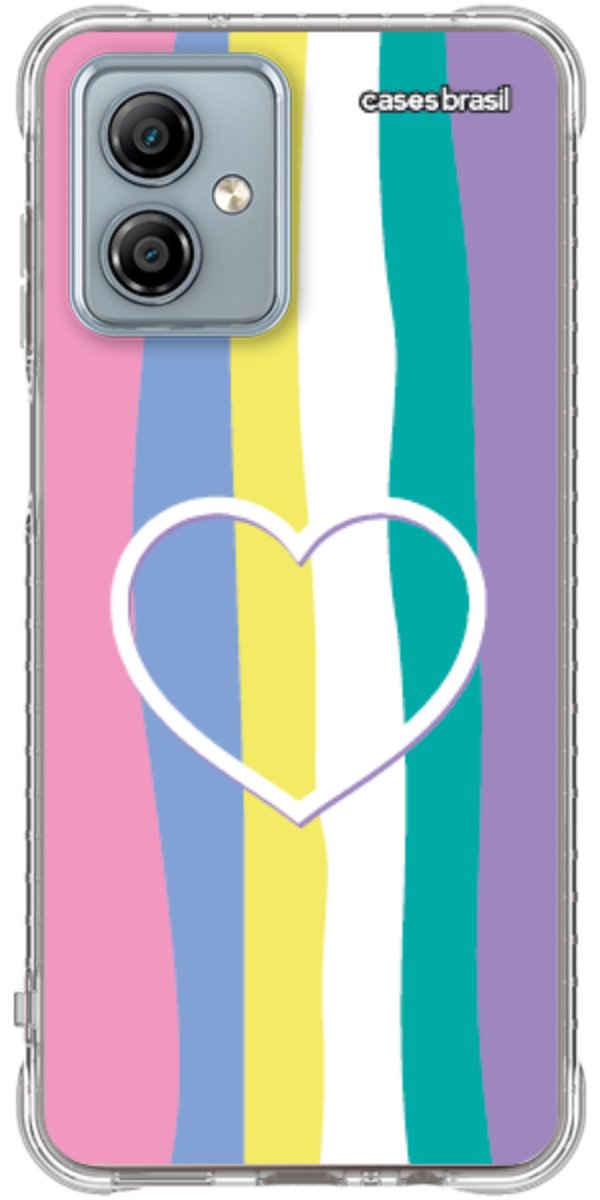 Capinha para Celular Arco-íris com Coração