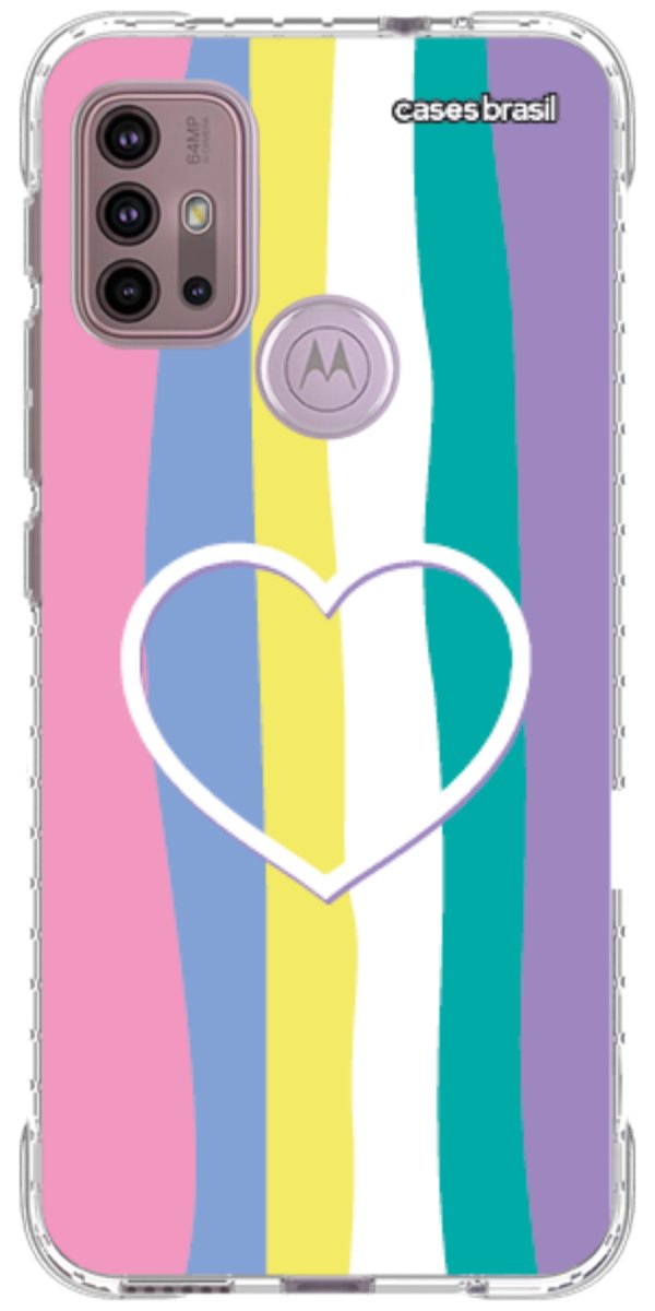 Capinha para Celular Arco-íris com Coração