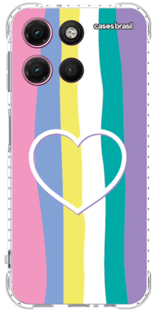 Capinha para Celular Arco-íris com Coração