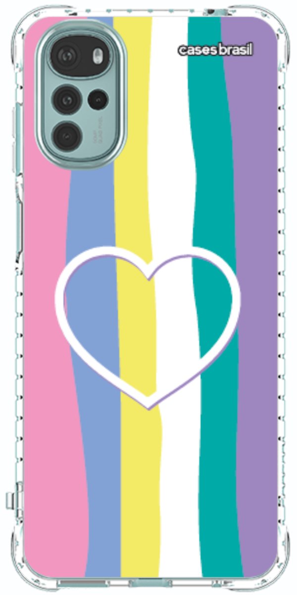 Capinha para Celular Arco-íris com Coração