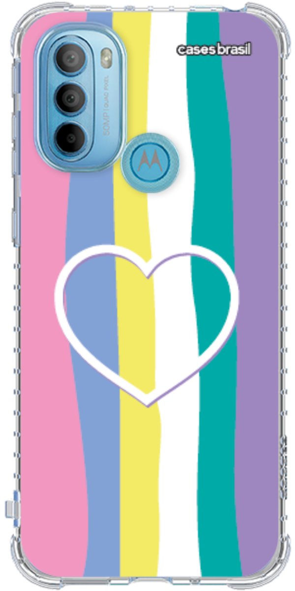 Capinha para Celular Arco-íris com Coração