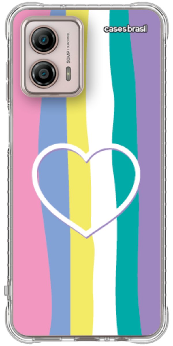 Capinha para Celular Arco-íris com Coração