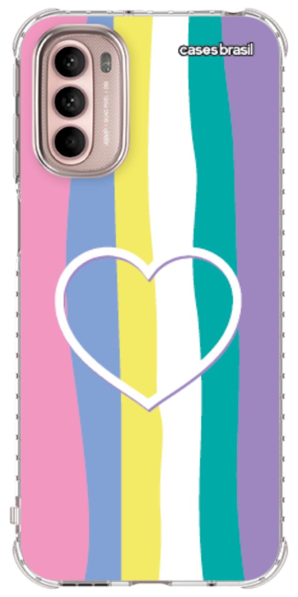 Capinha para Celular Arco-íris com Coração