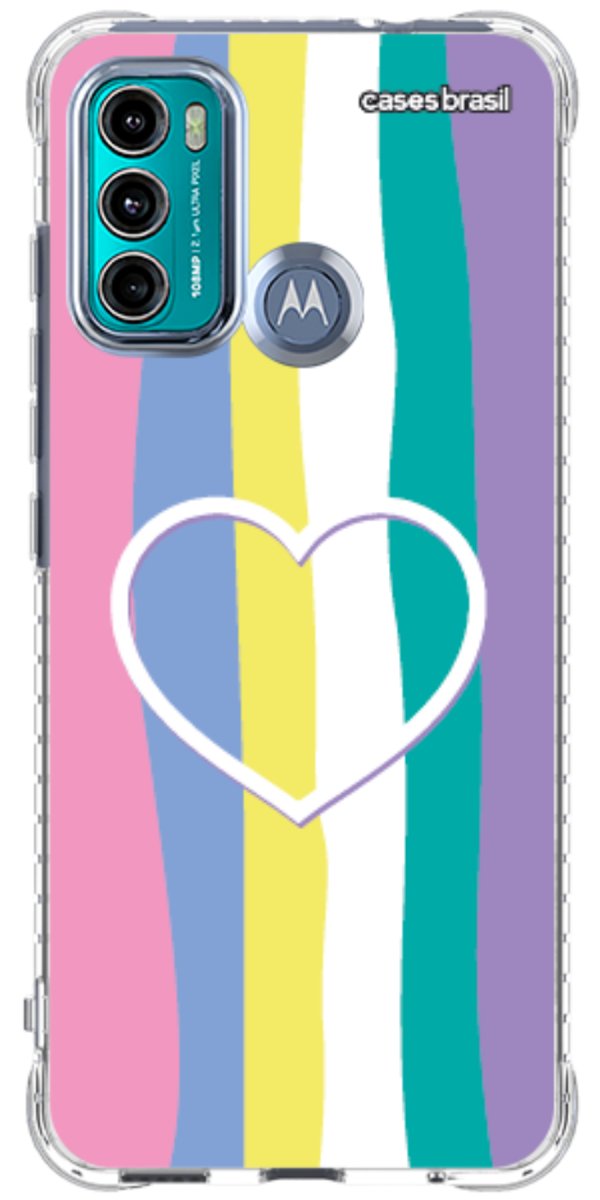 Capinha para Celular Arco-íris com Coração