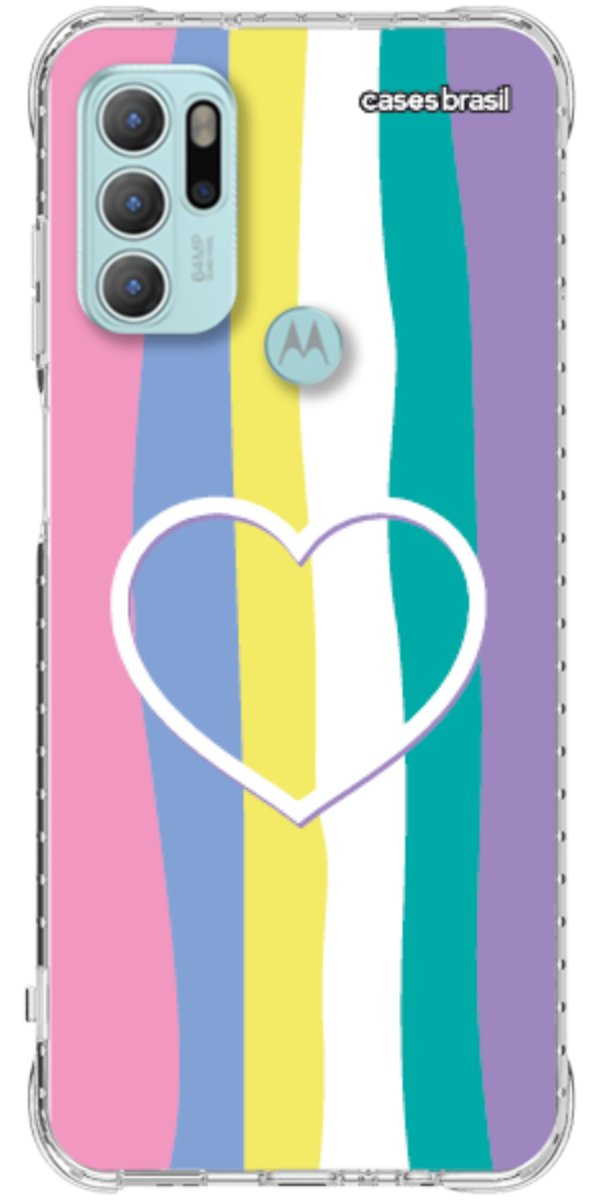 Capinha para Celular Arco-íris com Coração