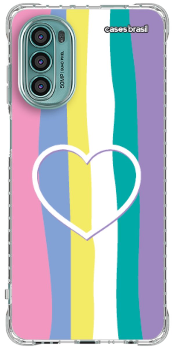 Capinha para Celular Arco-íris com Coração