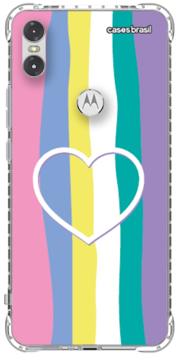 Capinha para Celular Arco-íris com Coração