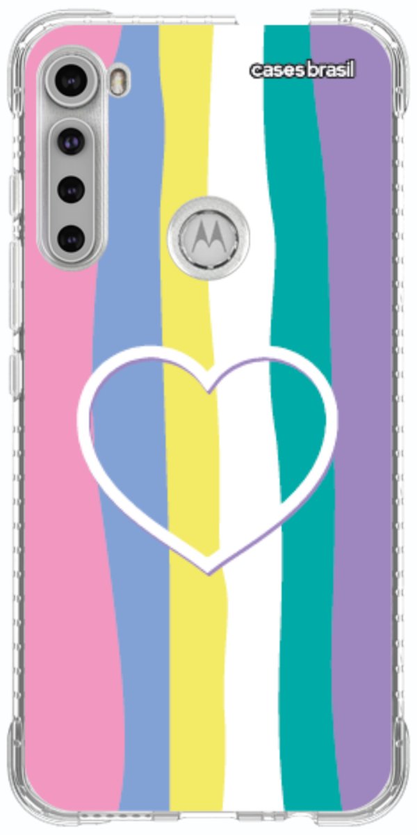 Capinha para Celular Arco-íris com Coração
