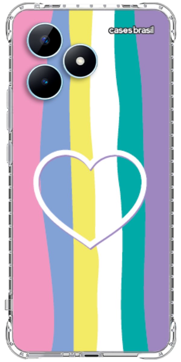 Capinha para Celular Arco-íris com Coração