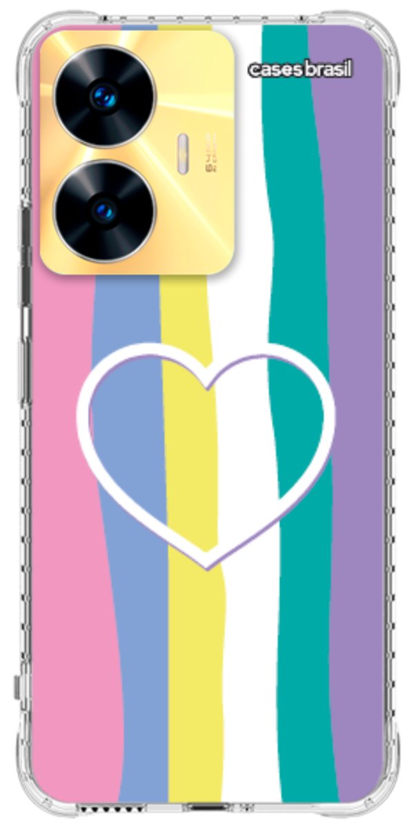 Capinha para Celular Arco-íris com Coração