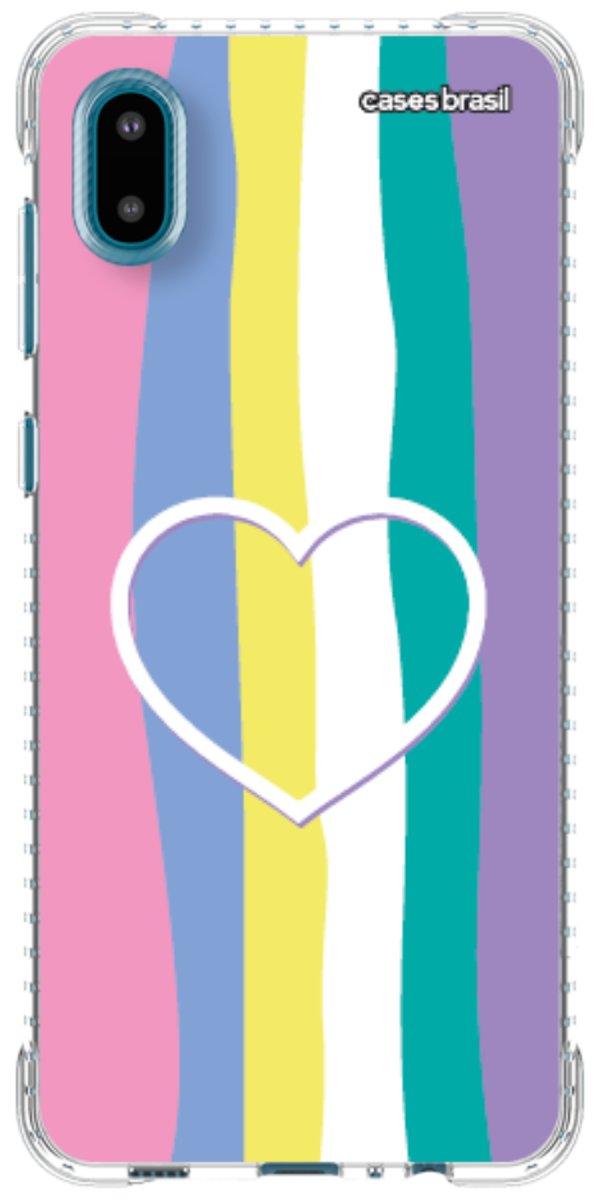Capinha para Celular Arco-íris com Coração