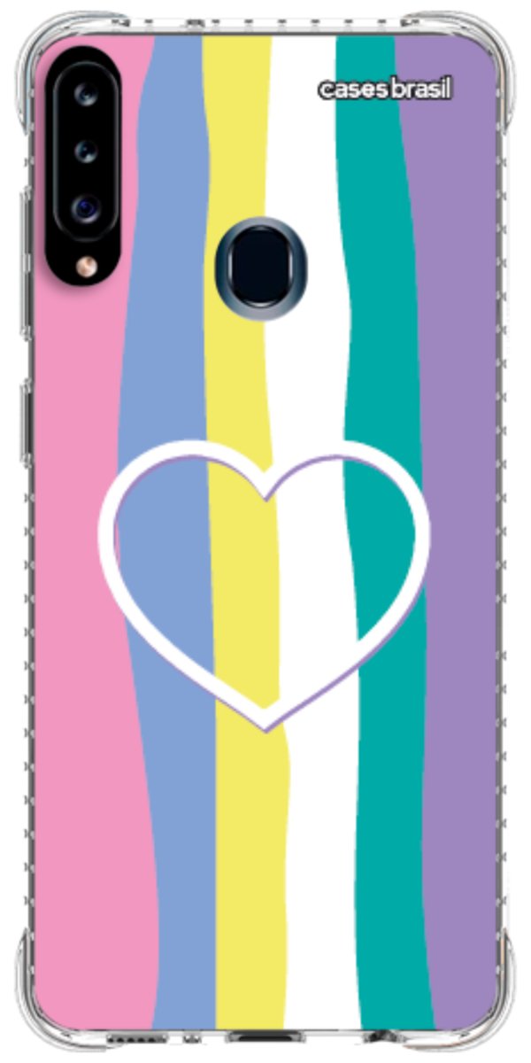 Capinha para Celular Arco-íris com Coração