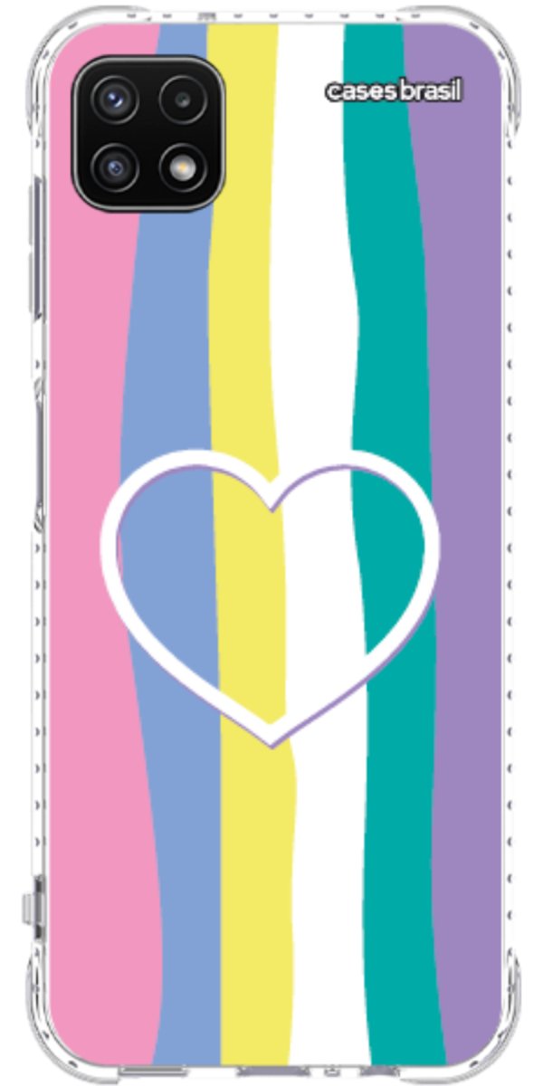 Capinha para Celular Arco-íris com Coração