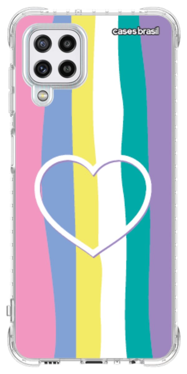 Capinha para Celular Arco-íris com Coração
