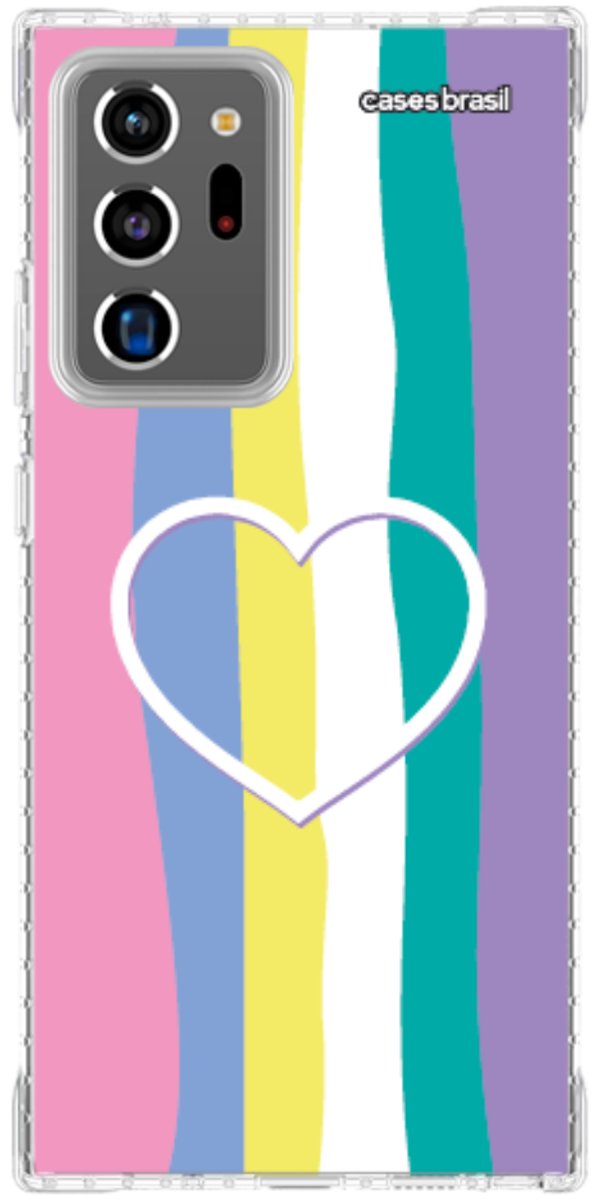 Capinha para Celular Arco-íris com Coração