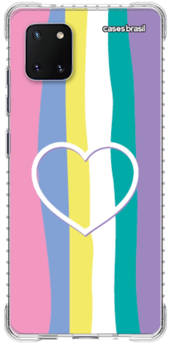 Capinha para Celular Arco-íris com Coração