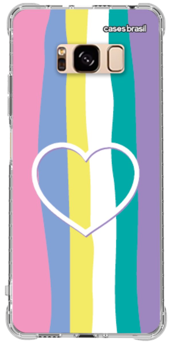 Capinha para Celular Arco-íris com Coração