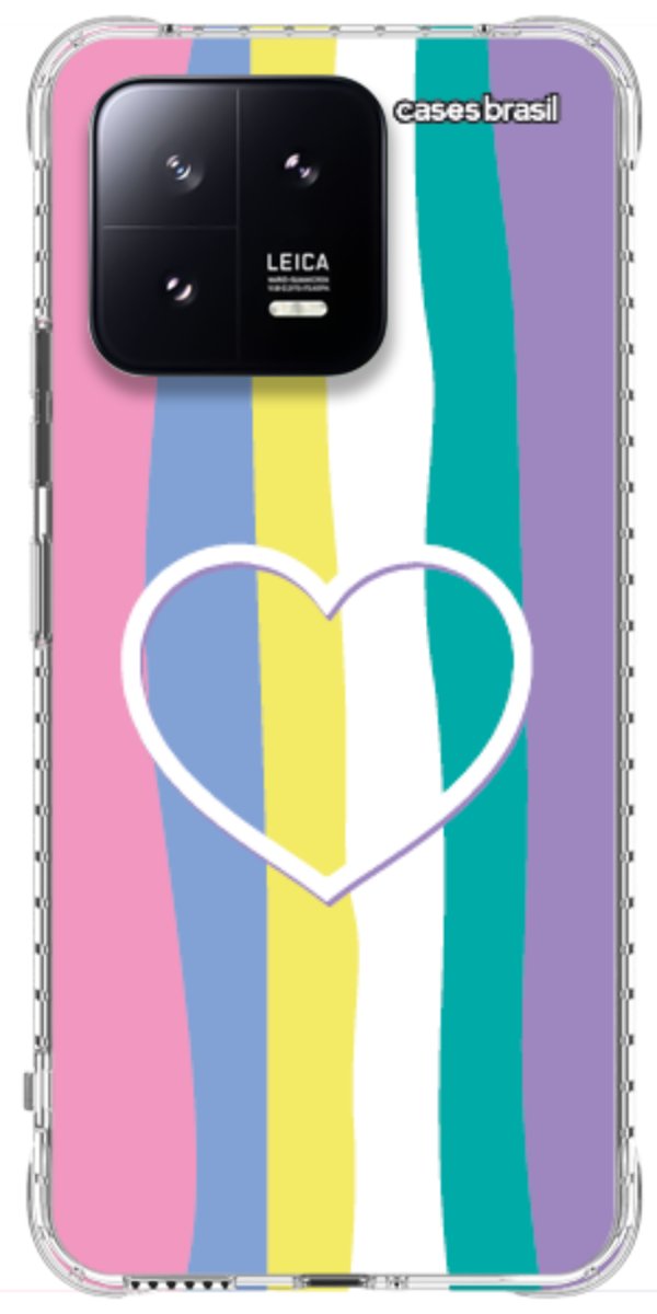 Capinha para Celular Arco-íris com Coração
