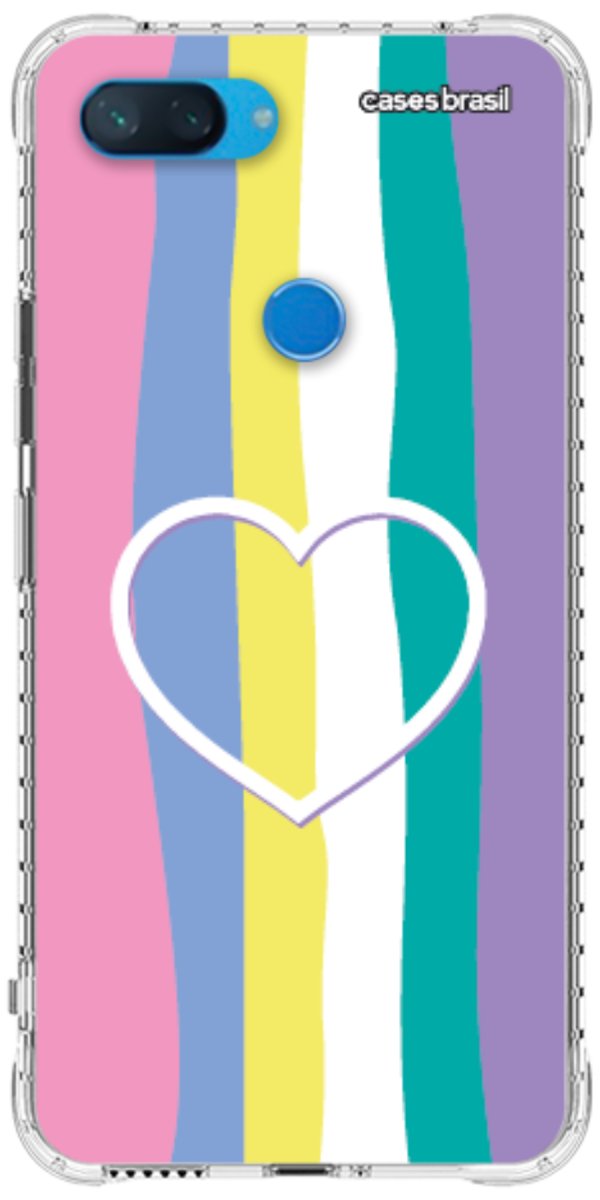 Capinha para Celular Arco-íris com Coração
