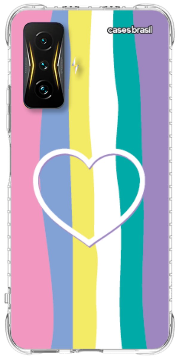 Capinha para Celular Arco-íris com Coração