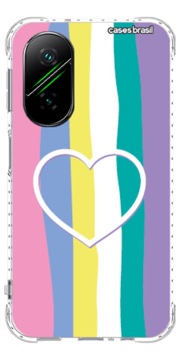 Capinha para Celular Arco-íris com Coração
