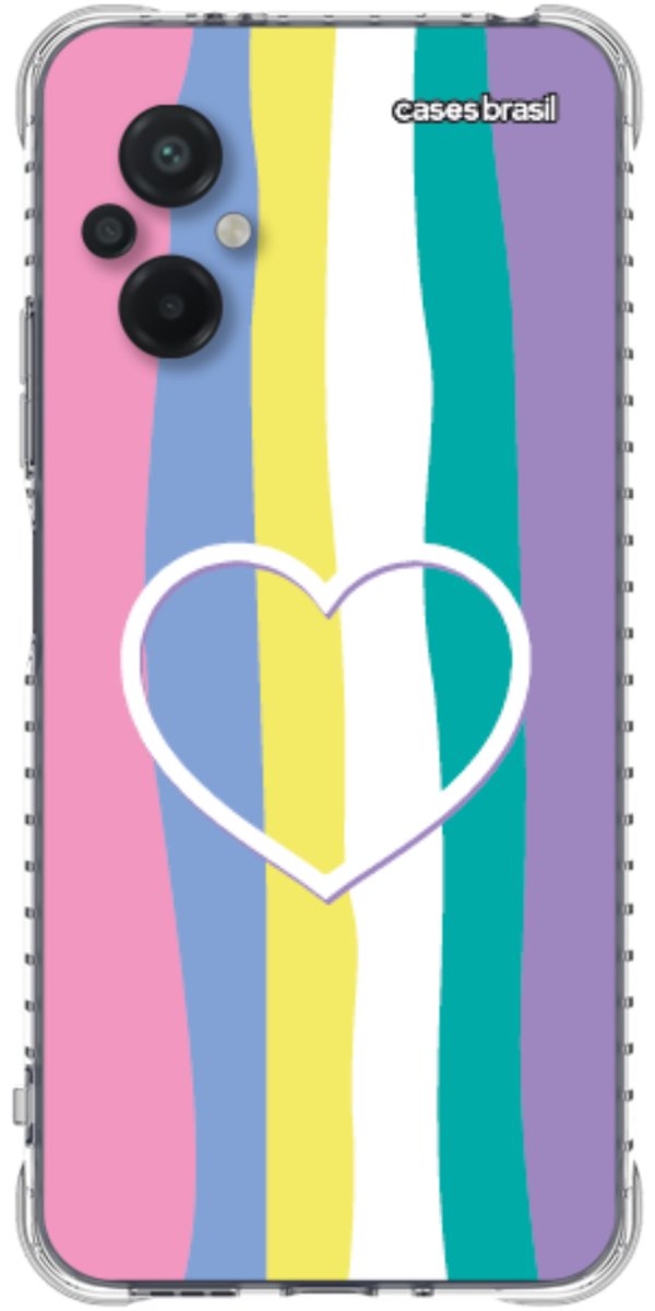 Capinha para Celular Arco-íris com Coração