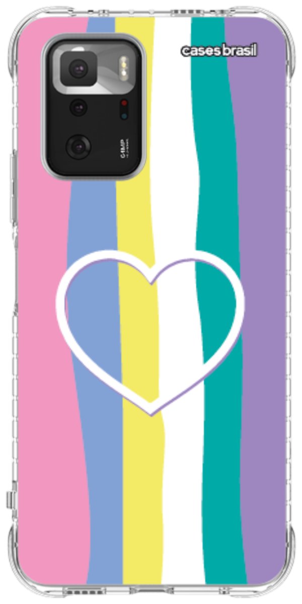 Capinha para Celular Arco-íris com Coração