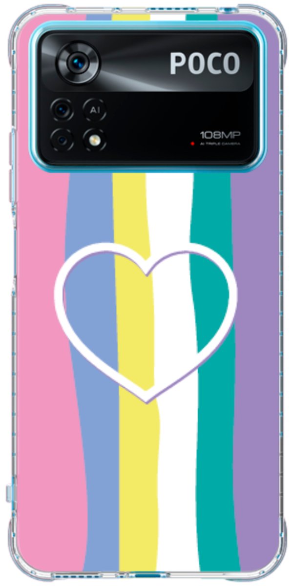 Capinha para Celular Arco-íris com Coração