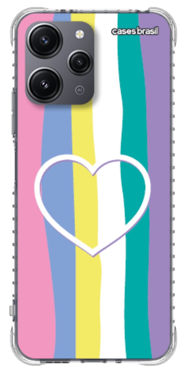 Capinha para Celular Arco-íris com Coração