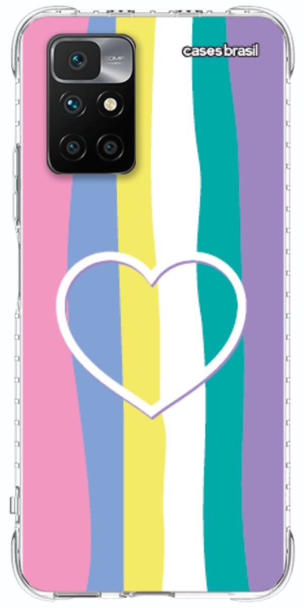 Capinha para Celular Arco-íris com Coração