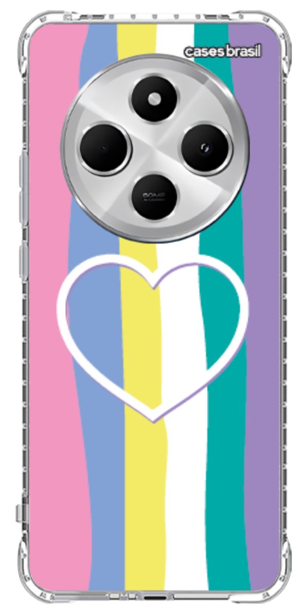 Capinha para Celular Arco-íris com Coração