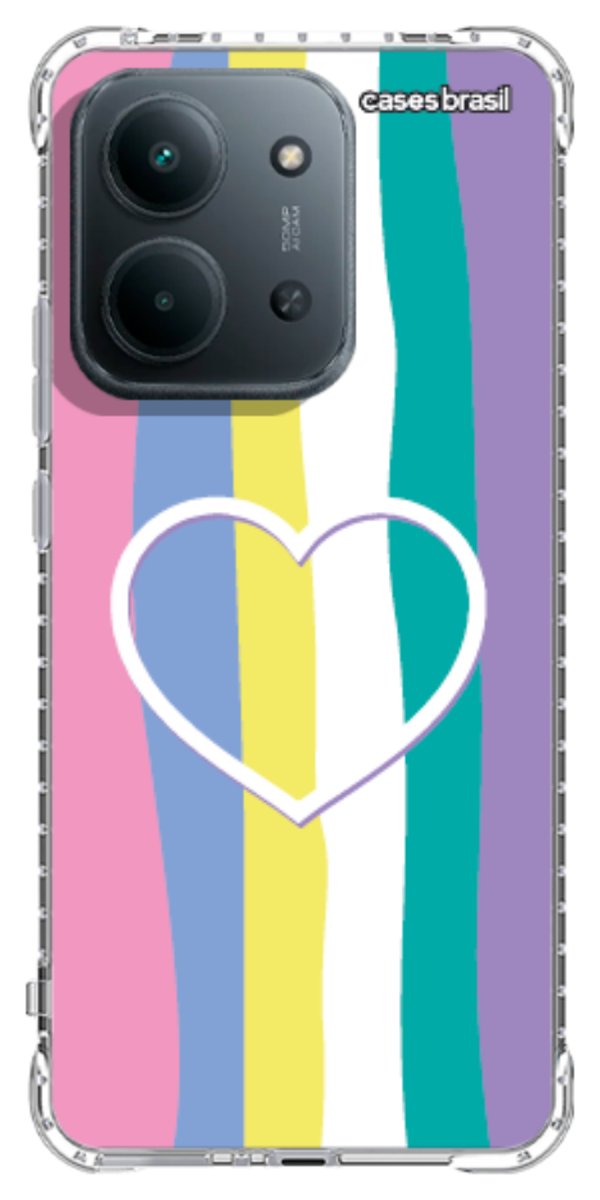 Capinha para Celular Arco-íris com Coração