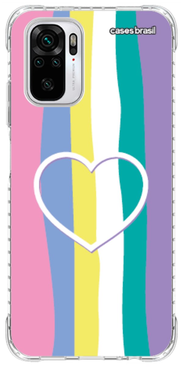 Capinha para Celular Arco-íris com Coração