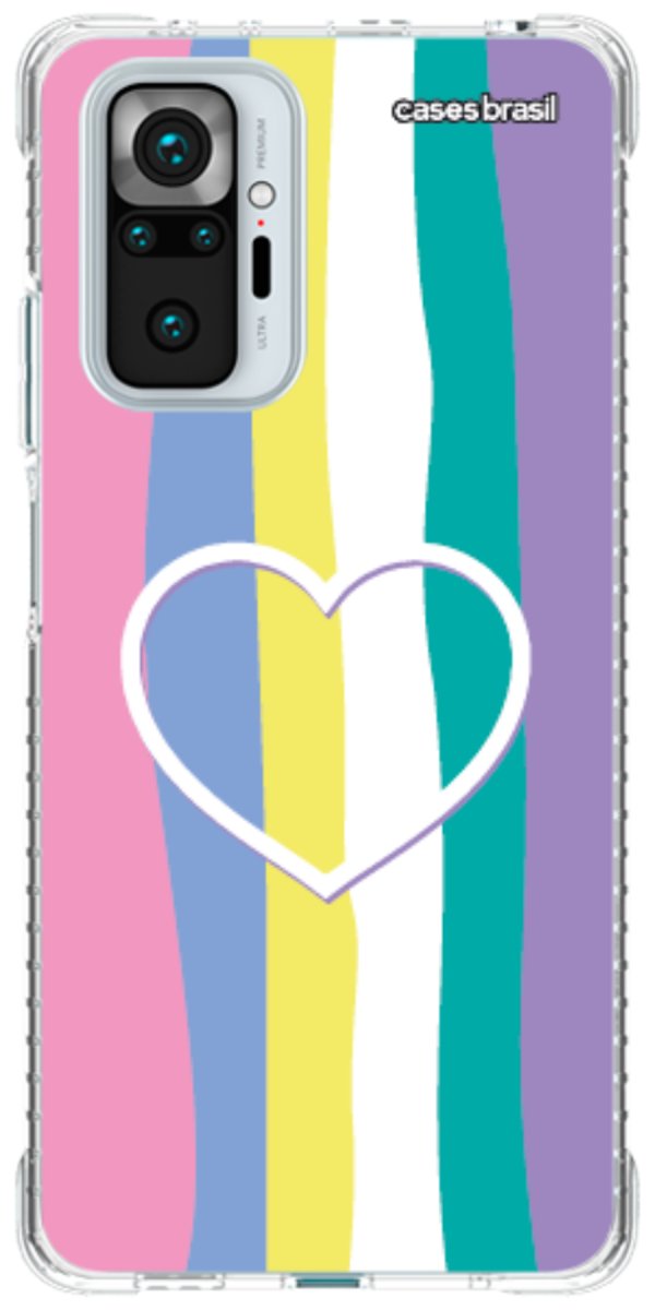 Capinha para Celular Arco-íris com Coração