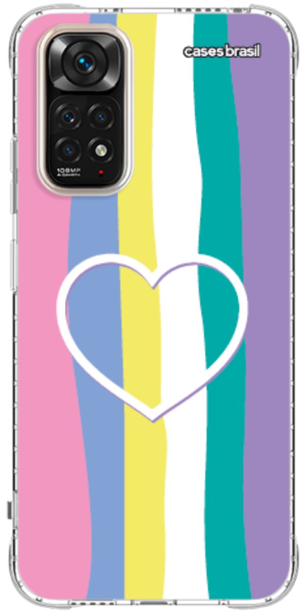 Capinha para Celular Arco-íris com Coração