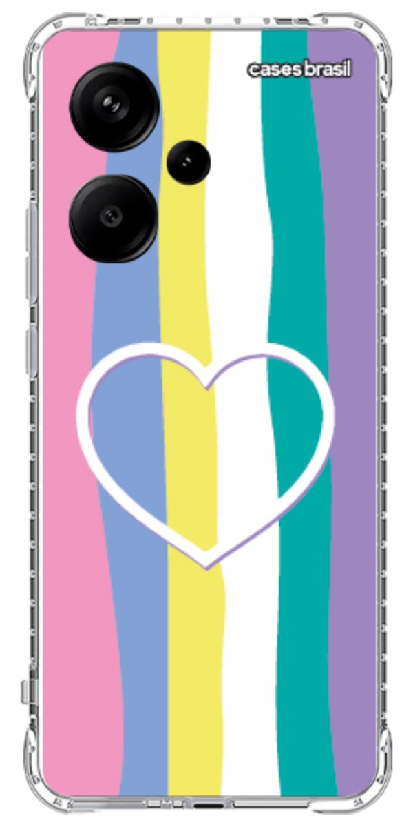 Capinha para Celular Arco-íris com Coração