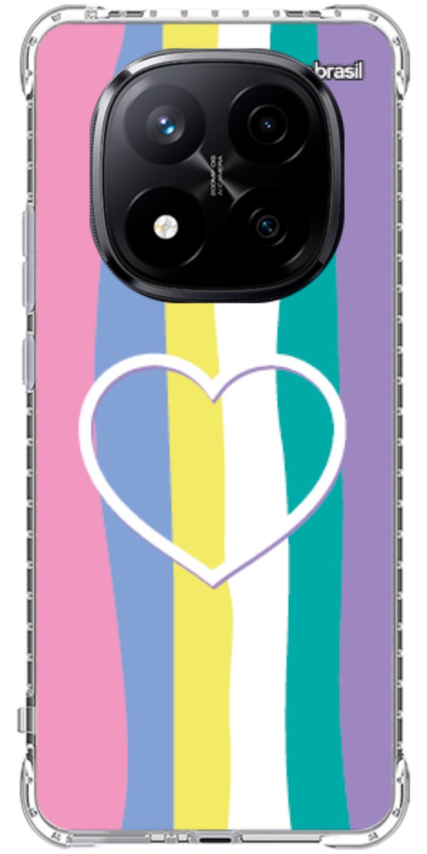 Capinha para Celular Arco-íris com Coração