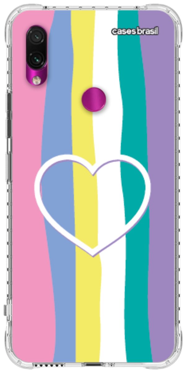Capinha para Celular Arco-íris com Coração