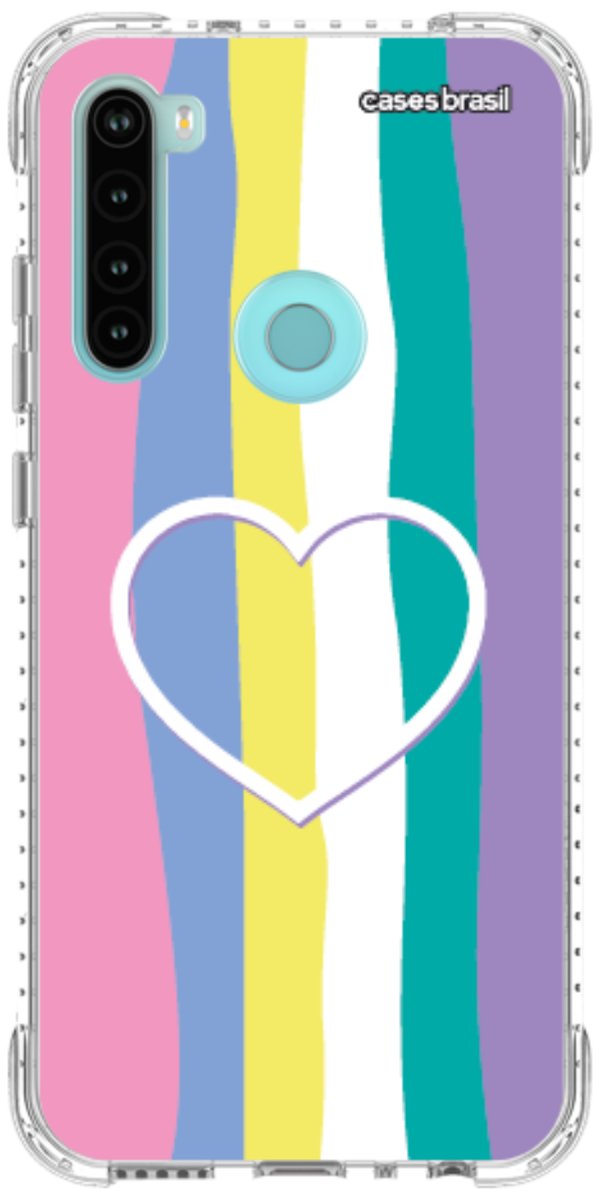 Capinha para Celular Arco-íris com Coração