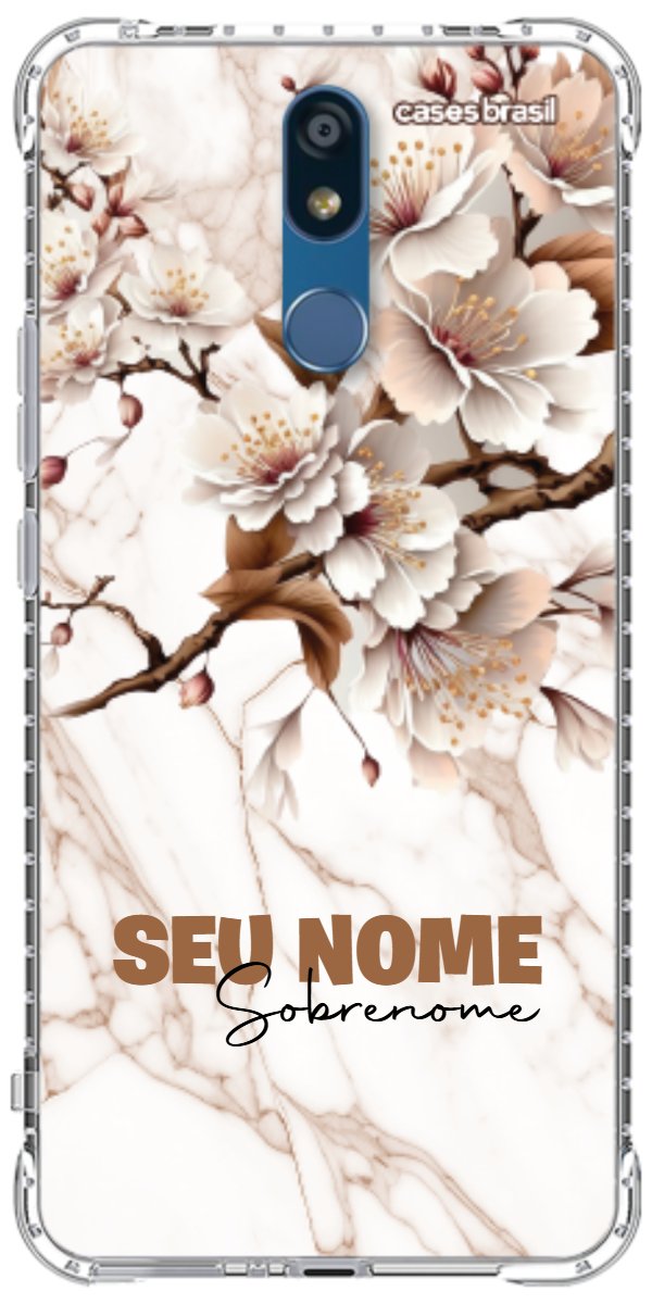 Capinha para Celular Mármore Sépia Floral