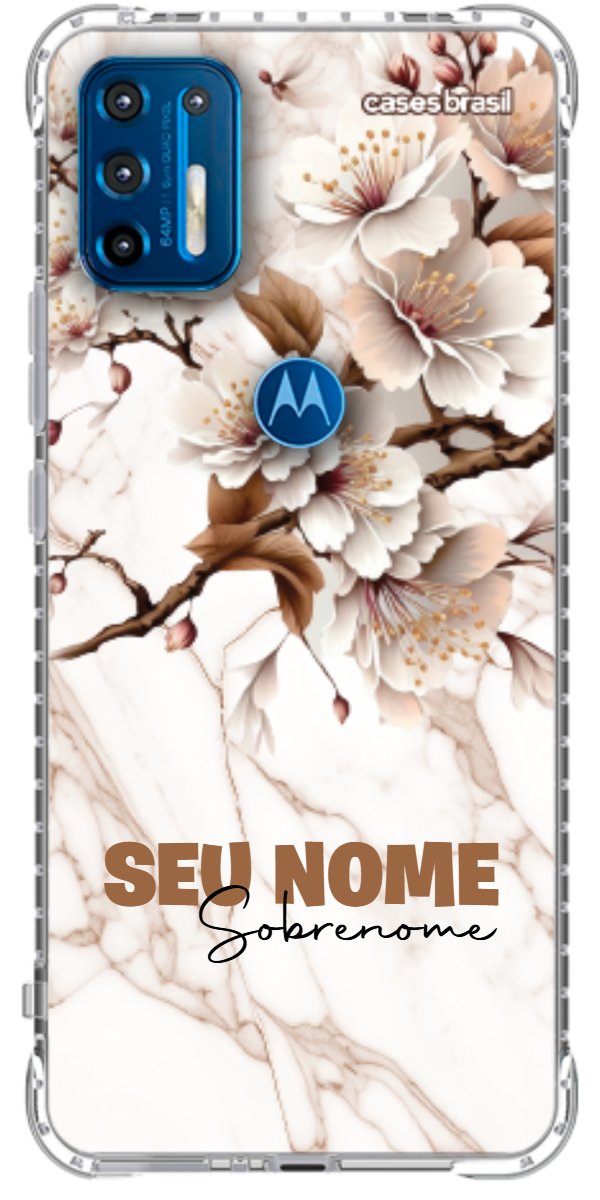 Capinha para Celular Mármore Sépia Floral