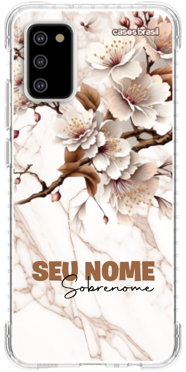 Capinha para Celular Mármore Sépia Floral