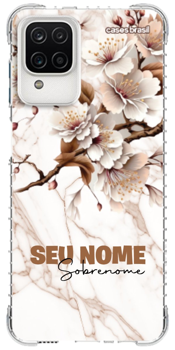 Capinha para Celular Mármore Sépia Floral