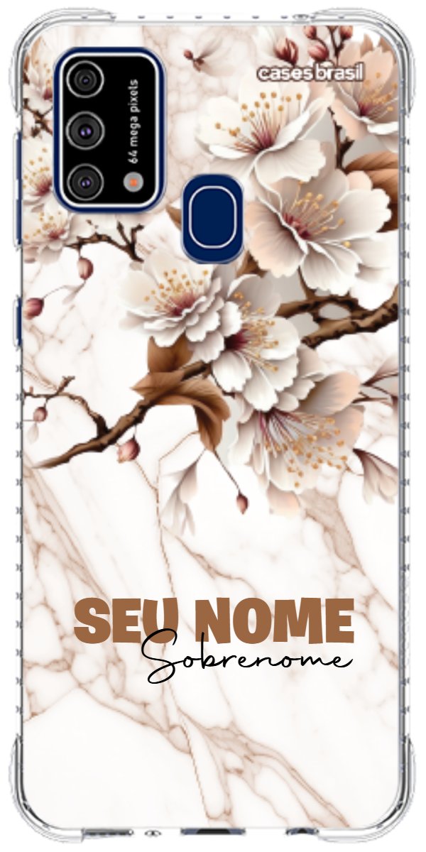 Capinha para Celular Mármore Sépia Floral