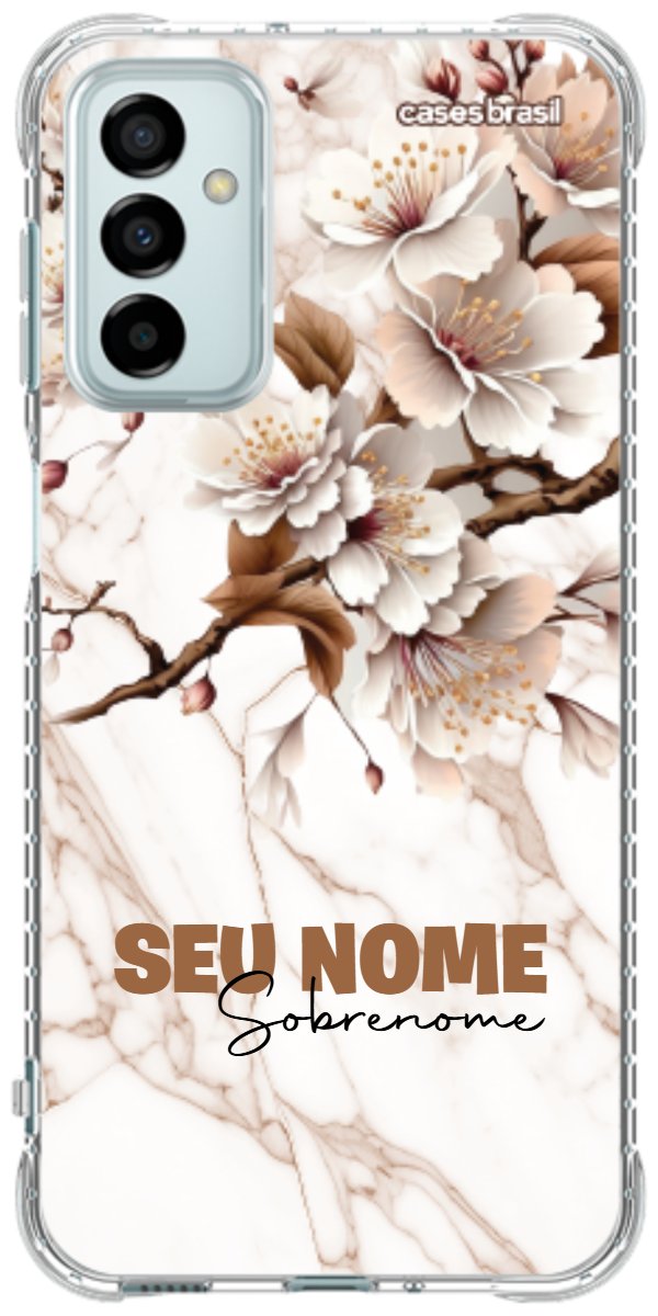 Capinha para Celular Mármore Sépia Floral