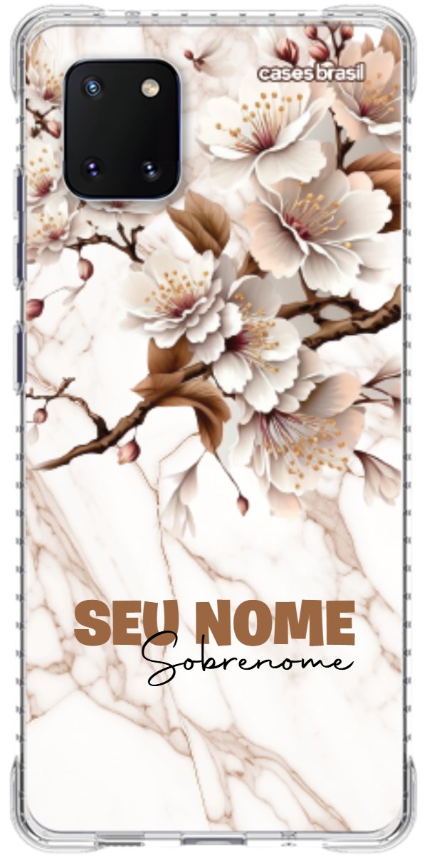 Capinha para Celular Mármore Sépia Floral
