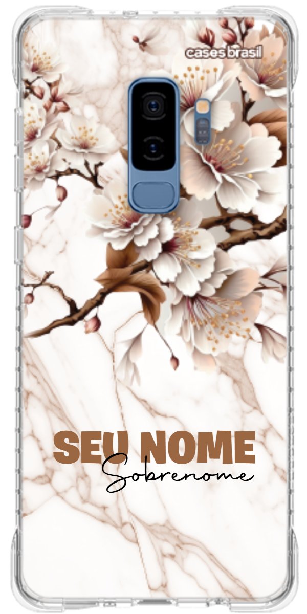 Capinha para Celular Mármore Sépia Floral