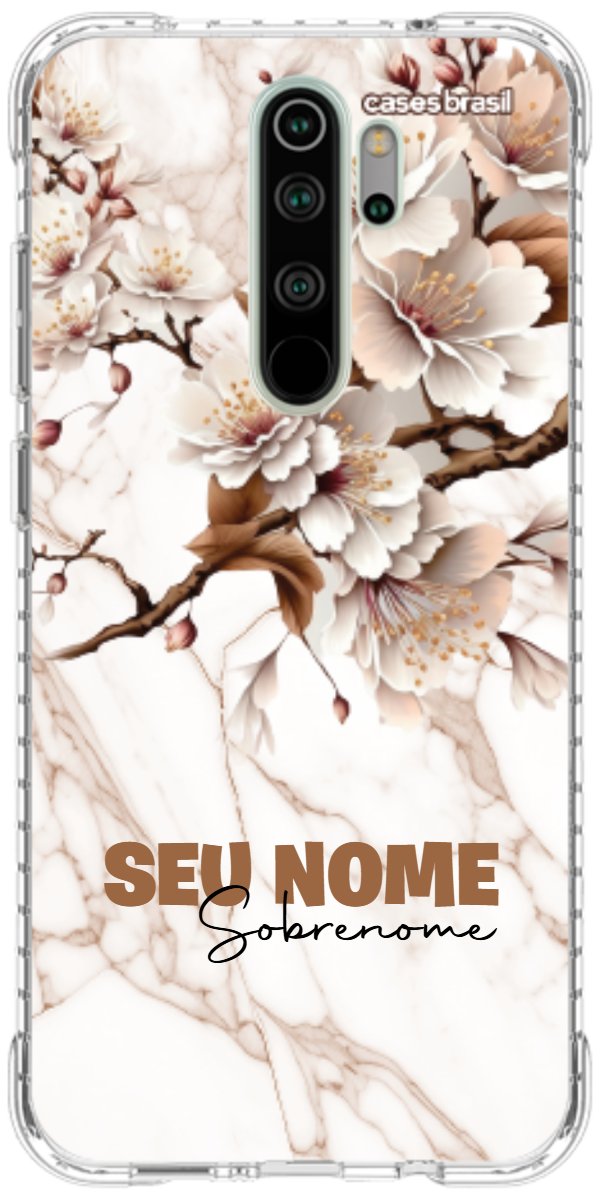 Capinha para Celular Mármore Sépia Floral