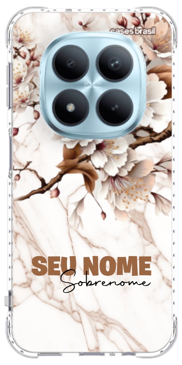 Capinha para Celular Mármore Sépia Floral
